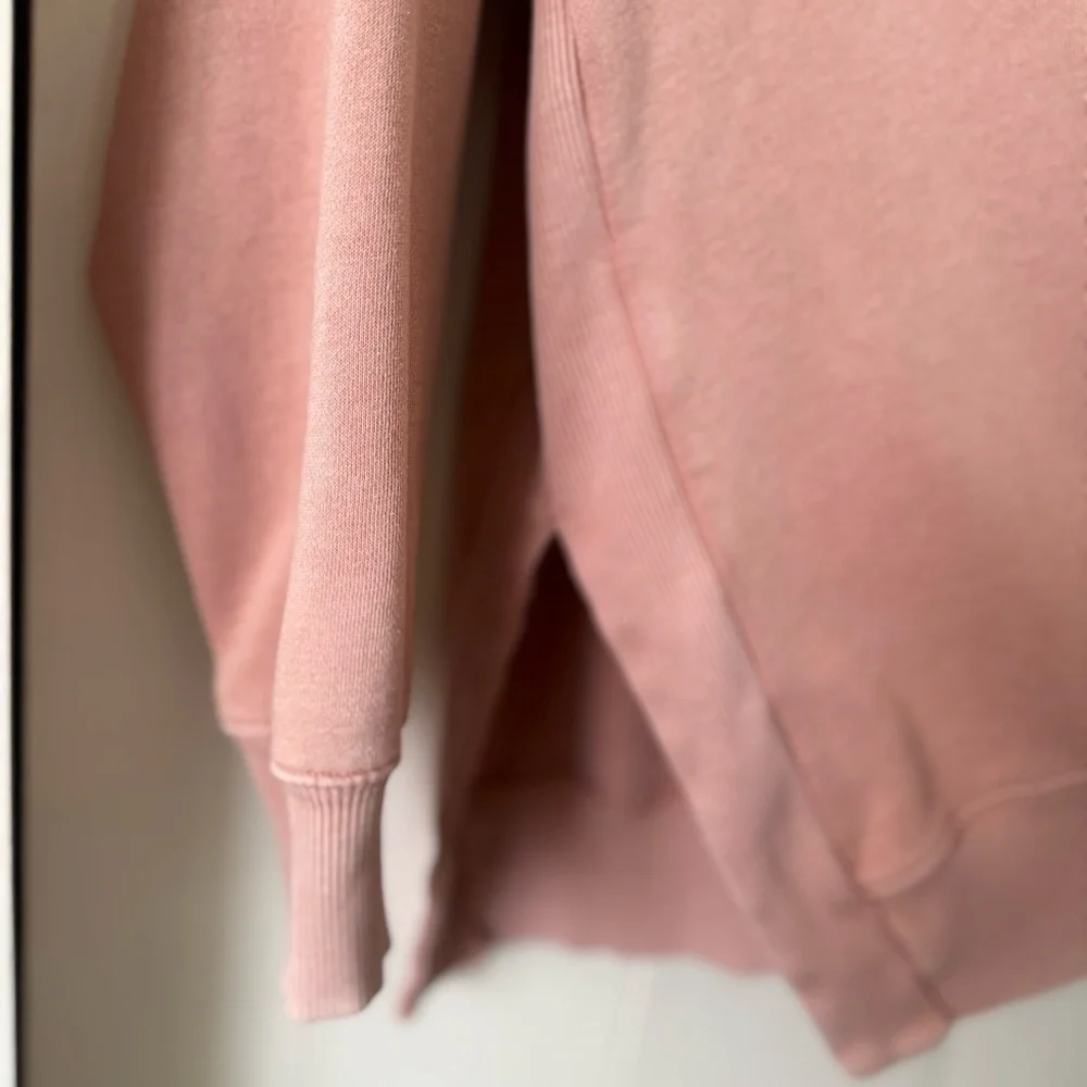 Aerie Women’s Crewneck Sweatshirt Pink Oversized Crewneck Side Slits Size L - Picture 4 of 7